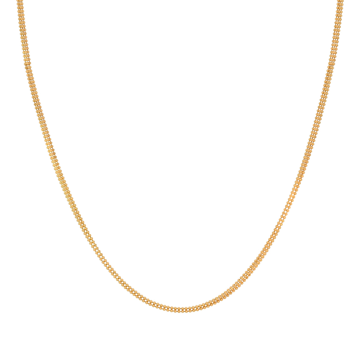22k Yellow Gold Square Ball Chain measuring 2mm width x 24 inch length