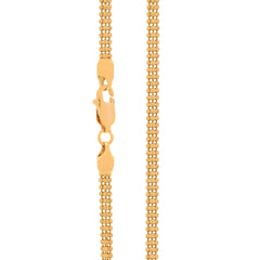 22k Yellow Gold Square Ball Chain measuring 2mm width x 24 inch length