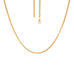 22k Yellow Gold Square Ball Chain measuring 2mm width x 24 inch length
