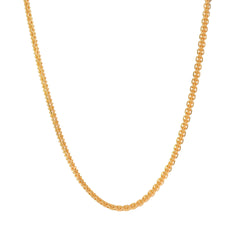 22k Yellow Gold Cable Ball Chain measuring 2mm width x 24 inch length