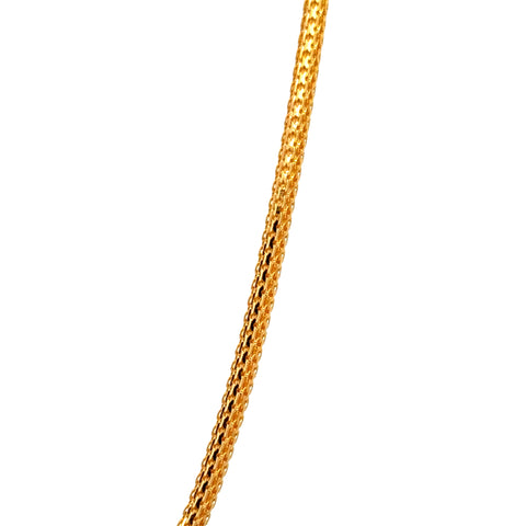 22k Yellow Gold Round Bismark Chain measuring 2mm width x 22 inch length