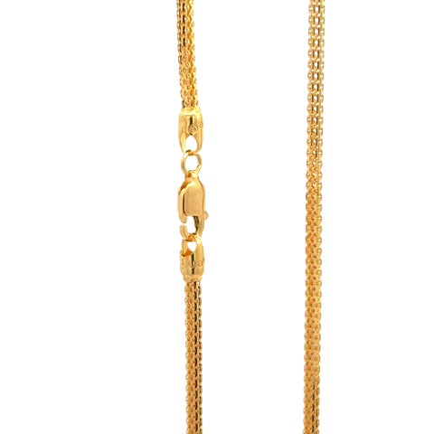 22k Yellow Gold Round Bismark Chain measuring 2mm width x 22 inch length