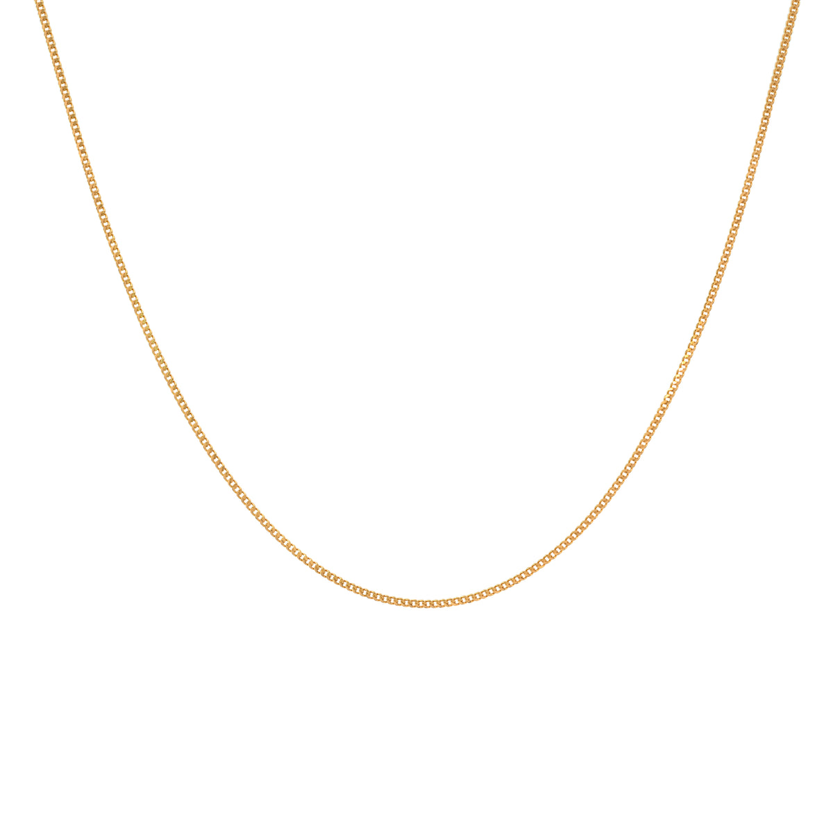 22k Yellow Gold Fox Chain measuring 1mm width x 16 in length