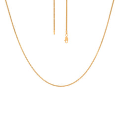 22k Yellow Gold Fox Chain measuring 1mm width x 16 in length