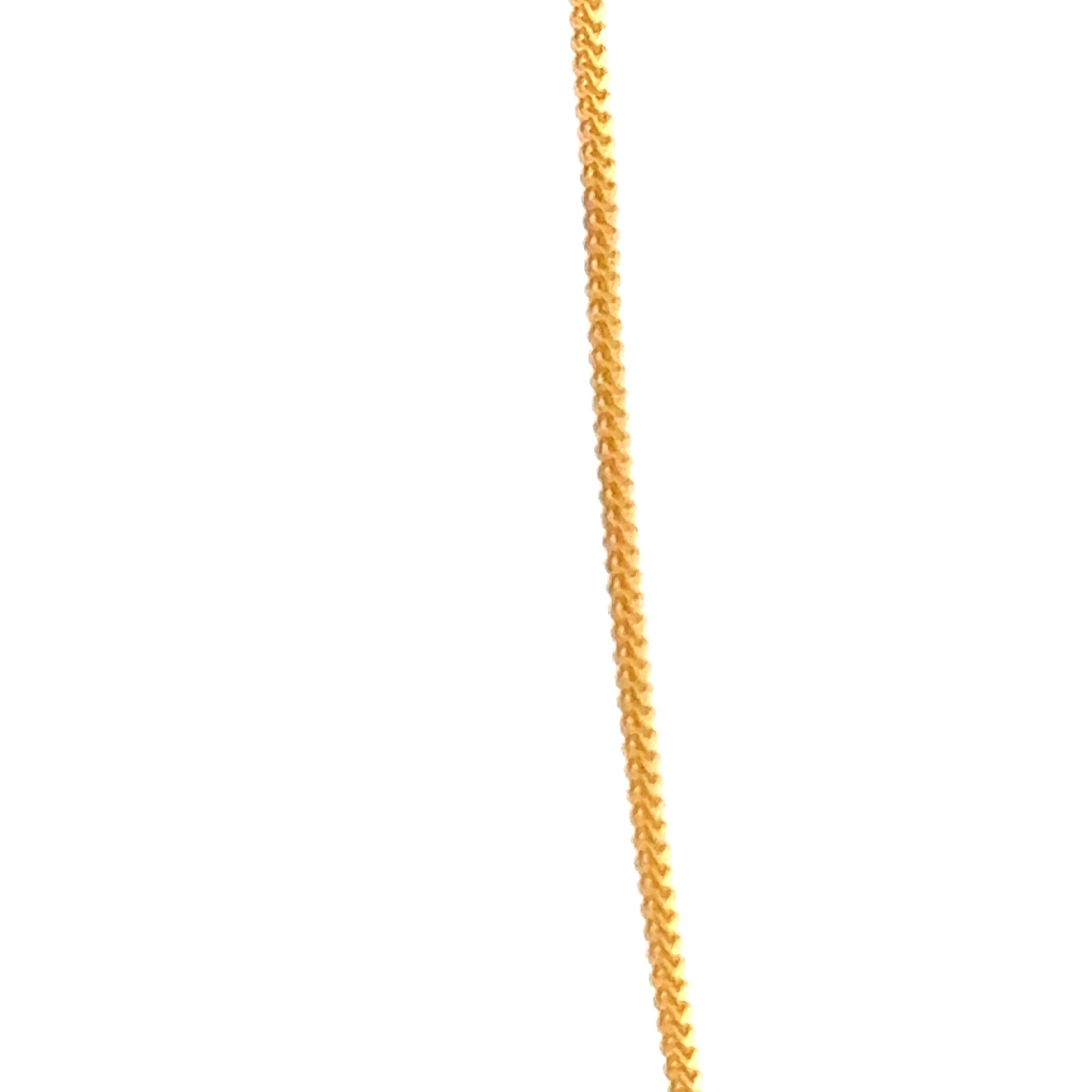 22k Yellow Gold Fox Chain measuring 1mm width x 16 in length