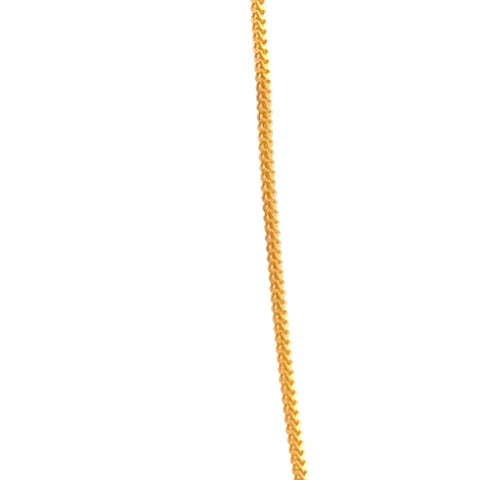 22k Yellow Gold Fox Chain measuring 1mm width x 18 in length