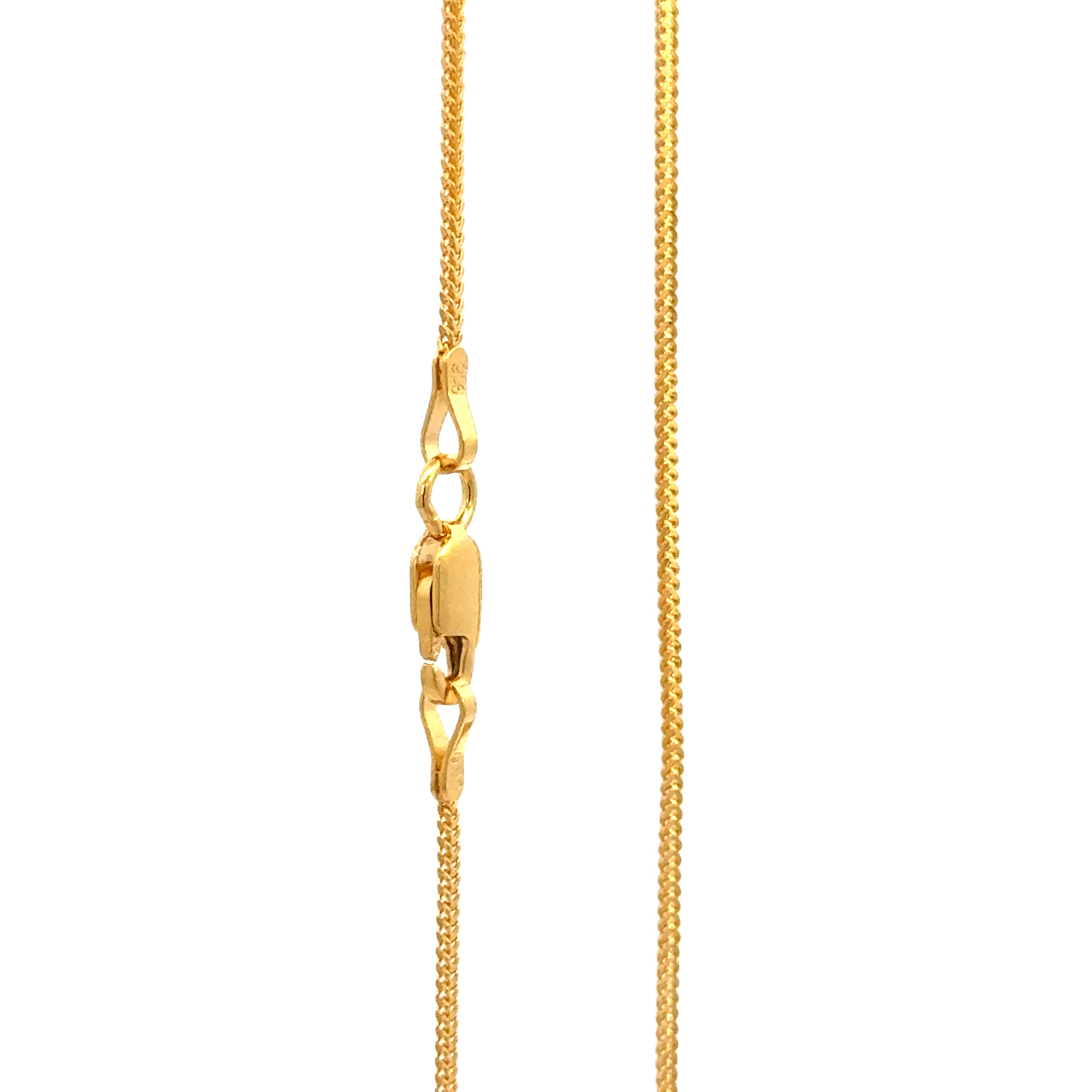 22k Yellow Gold Fox Chain measuring 1mm width x 18 in length