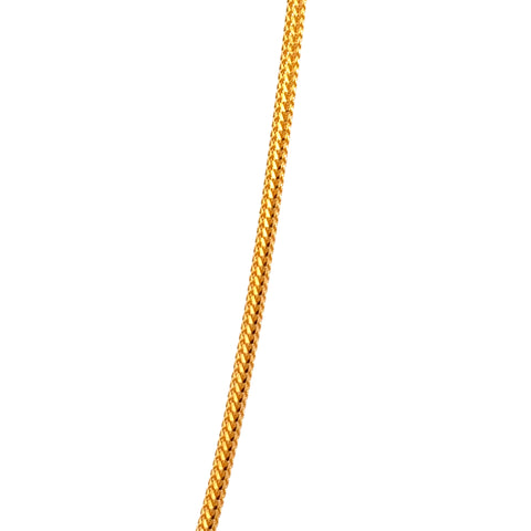 22k Yellow Gold Round Fox Chain measuring 1.5mm width x 16 inch length