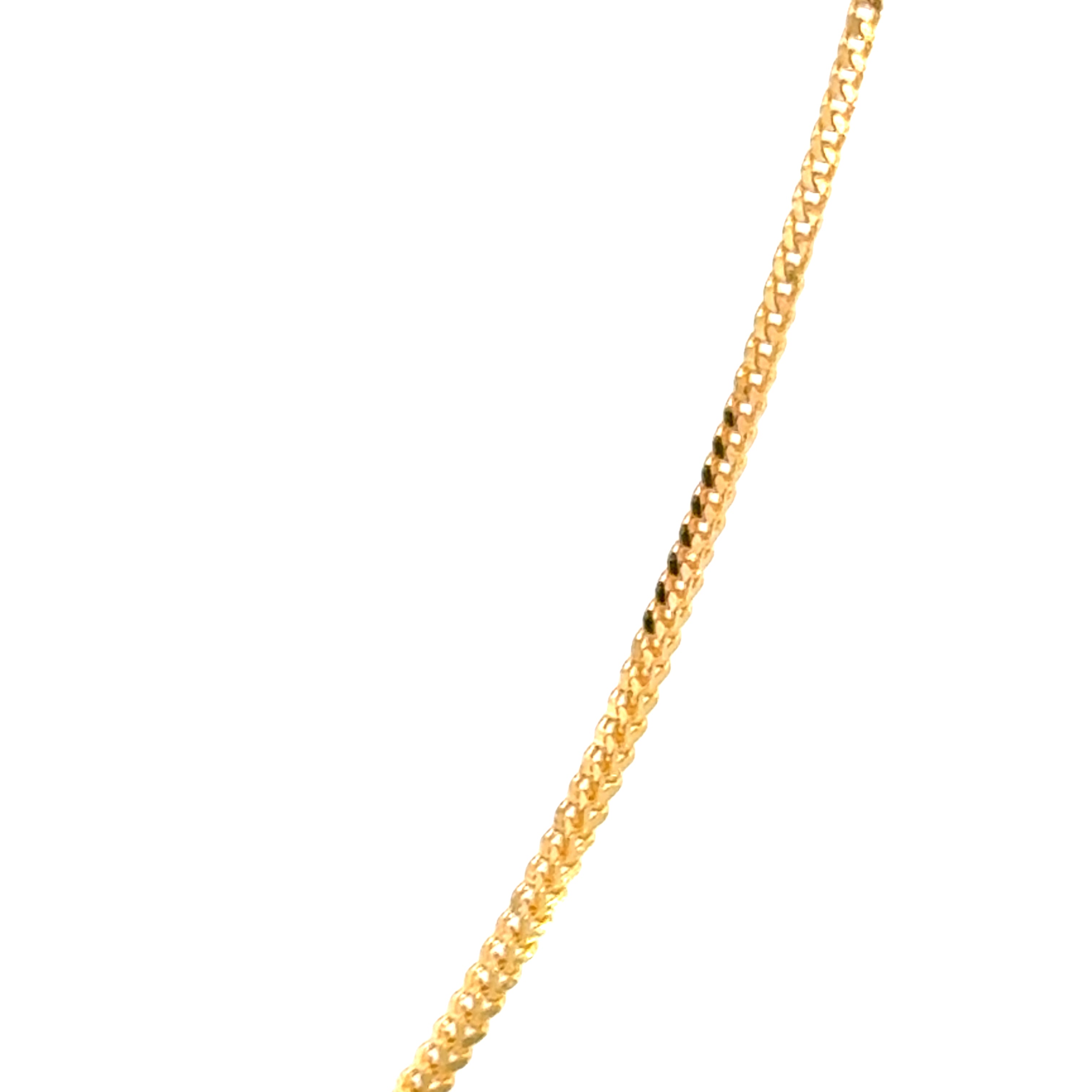 22k Yellow Gold Fox Chain measuring 1mm width x 20 inch length