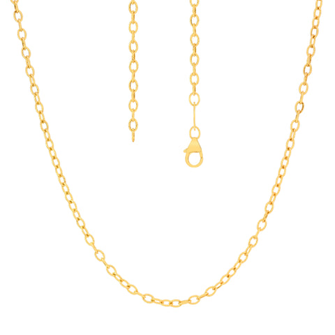 18'' Yellow Gold Link Chain 2.5 mm Width