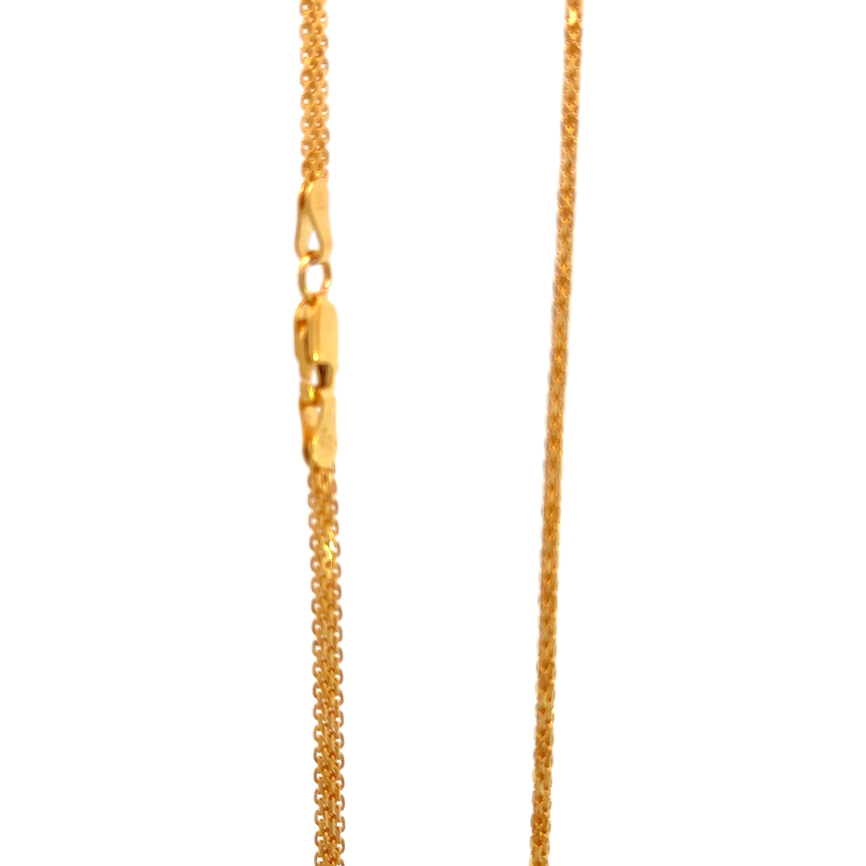 22k Yellow Gold Flat Bismark Chain measuring 2mm width x 20 inch length