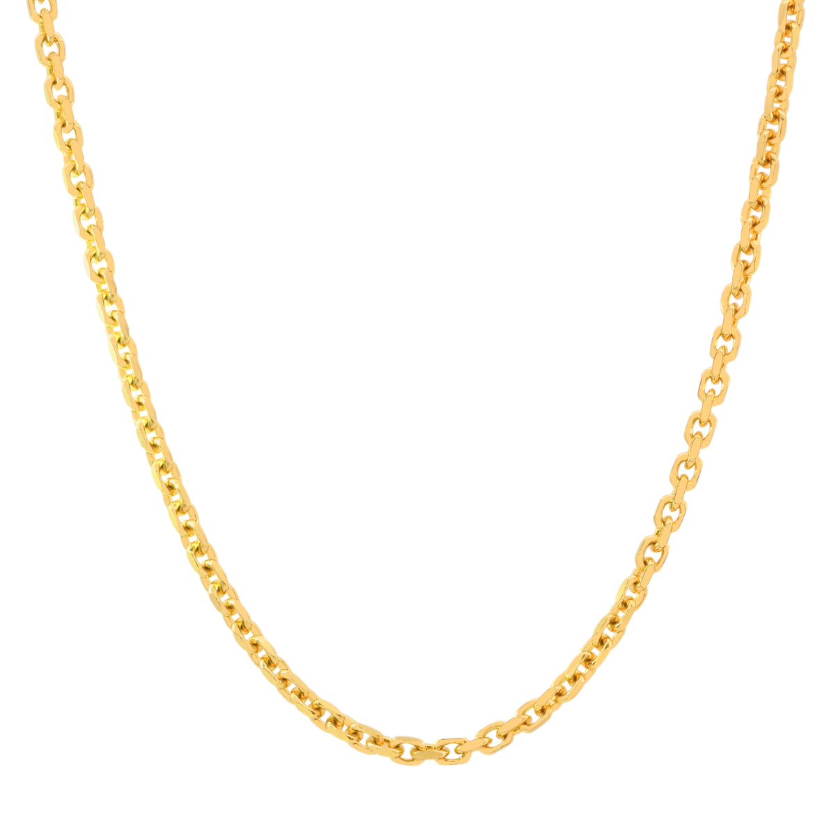 22'' Yellow Gold Link Chain 2.3MM Width