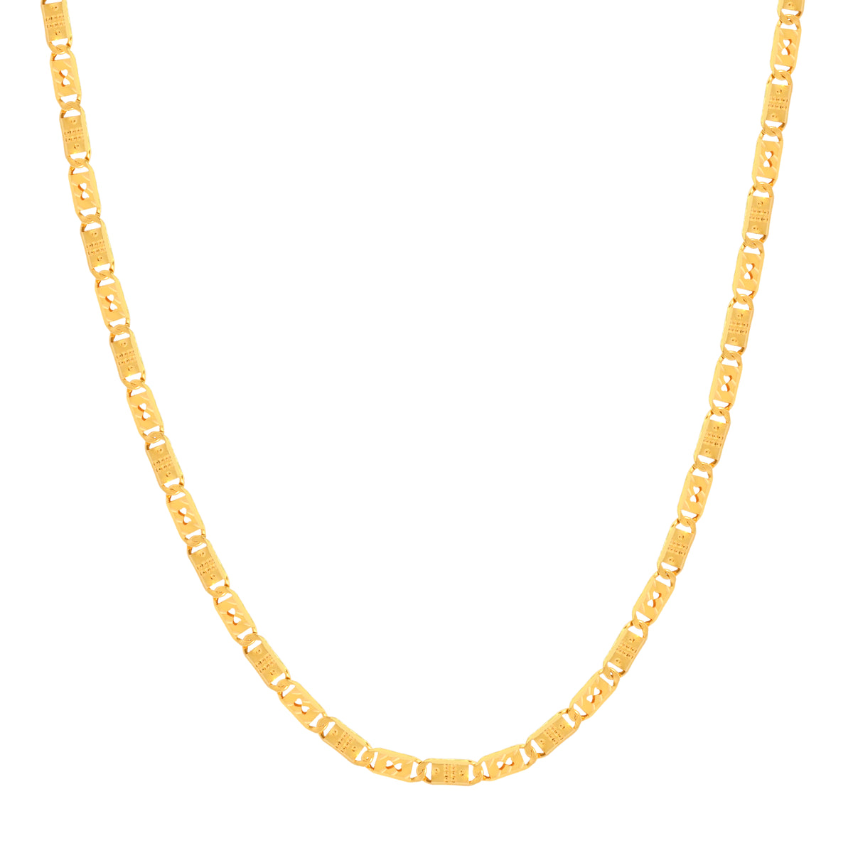 22'' Yellow Gold Fancy Chain 5MM