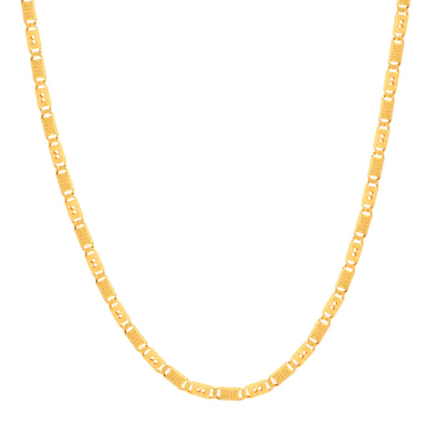 22'' Yellow Gold Fancy Chain 5MM