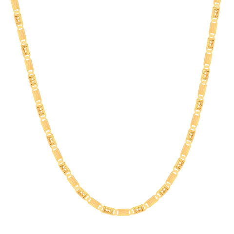 22'' Yellow Gold Fancy Chain 5MM