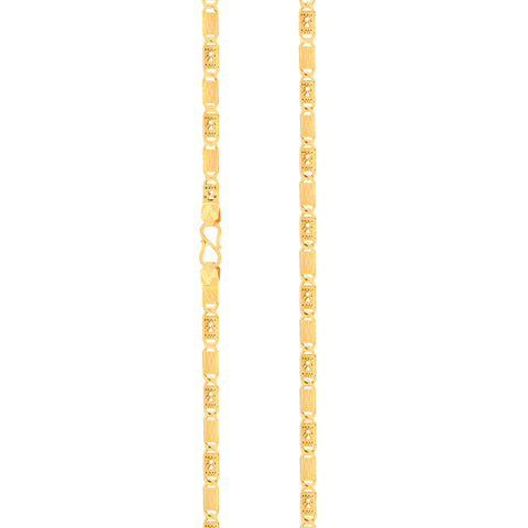 22'' Yellow Gold Fancy Chain 5MM