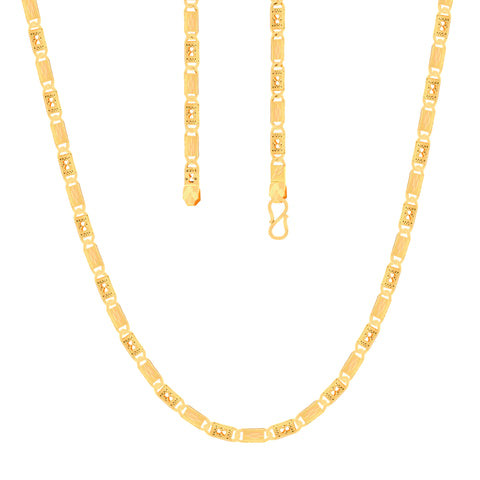 22'' Yellow Gold Fancy Chain 5MM