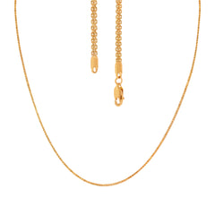 22k Yellow Gold Square Bismark Chain measuring 1mm width x 16 inch length