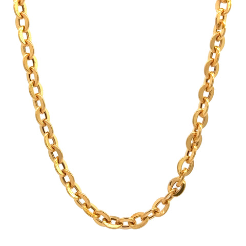 22k Yellow Gold Anchor Chain measuring 5mm width x 18 inch length