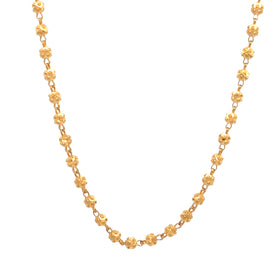 22k Yellow Gold Fancy Ball Chain measuring 3mm width x 18 inch length