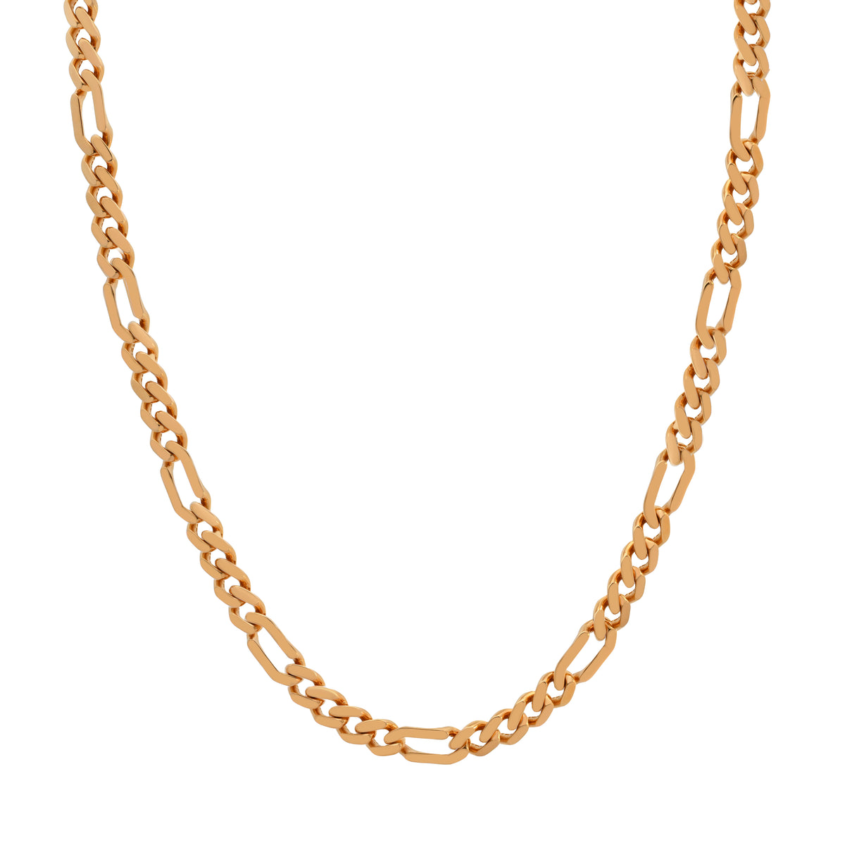 22k Yellow Gold Mens Figaro Cuban Chain measuring 8mm width x 20 inch length