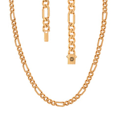 22k Yellow Gold Mens Figaro Cuban Chain measuring 8mm width x 20 inch length