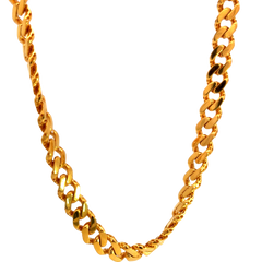 22k Yellow Gold Mens Miami Cuban Chain measuring 8mm width x 22 inch length