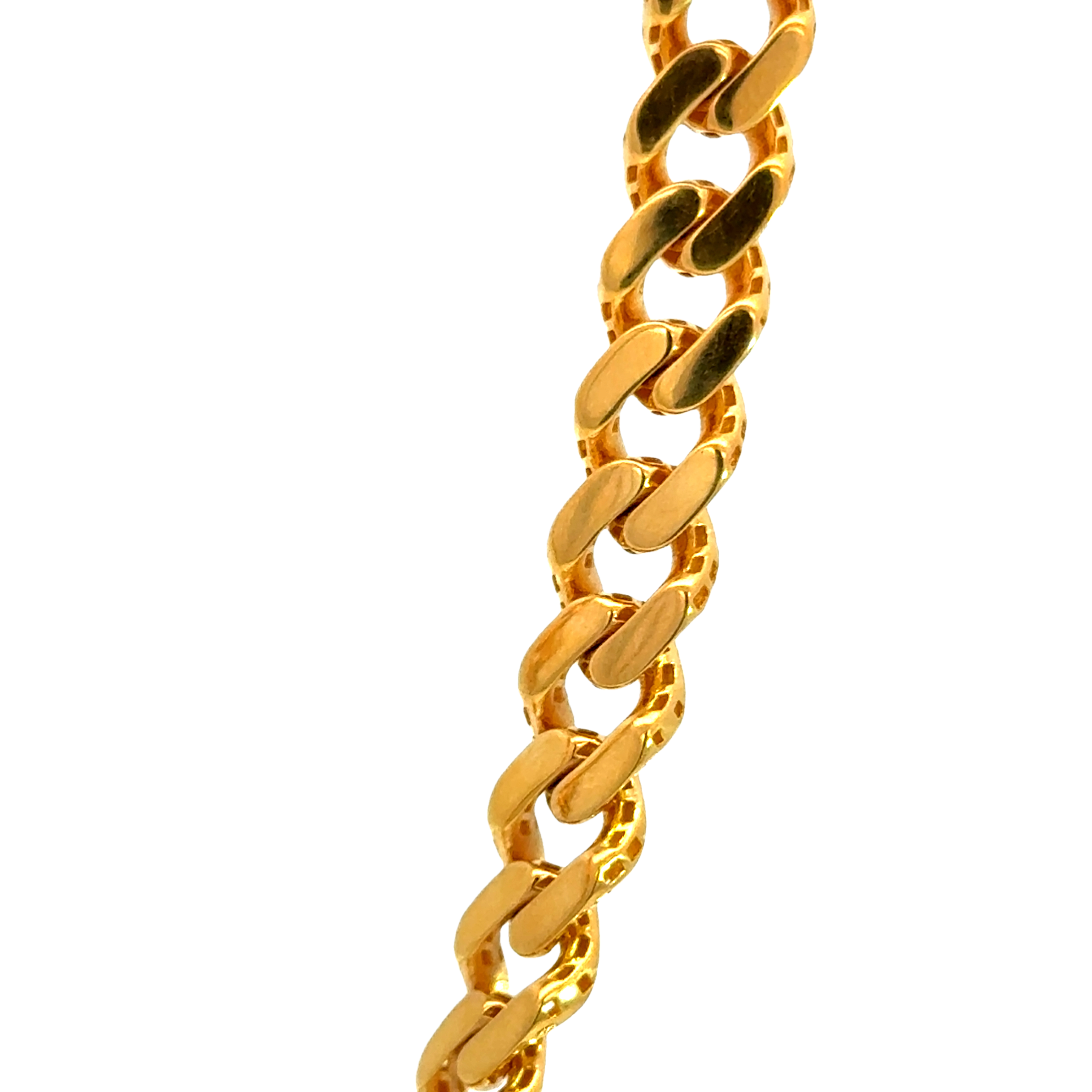 22k Yellow Gold Mens Miami Cuban Chain measuring 8mm width x 20 inch length