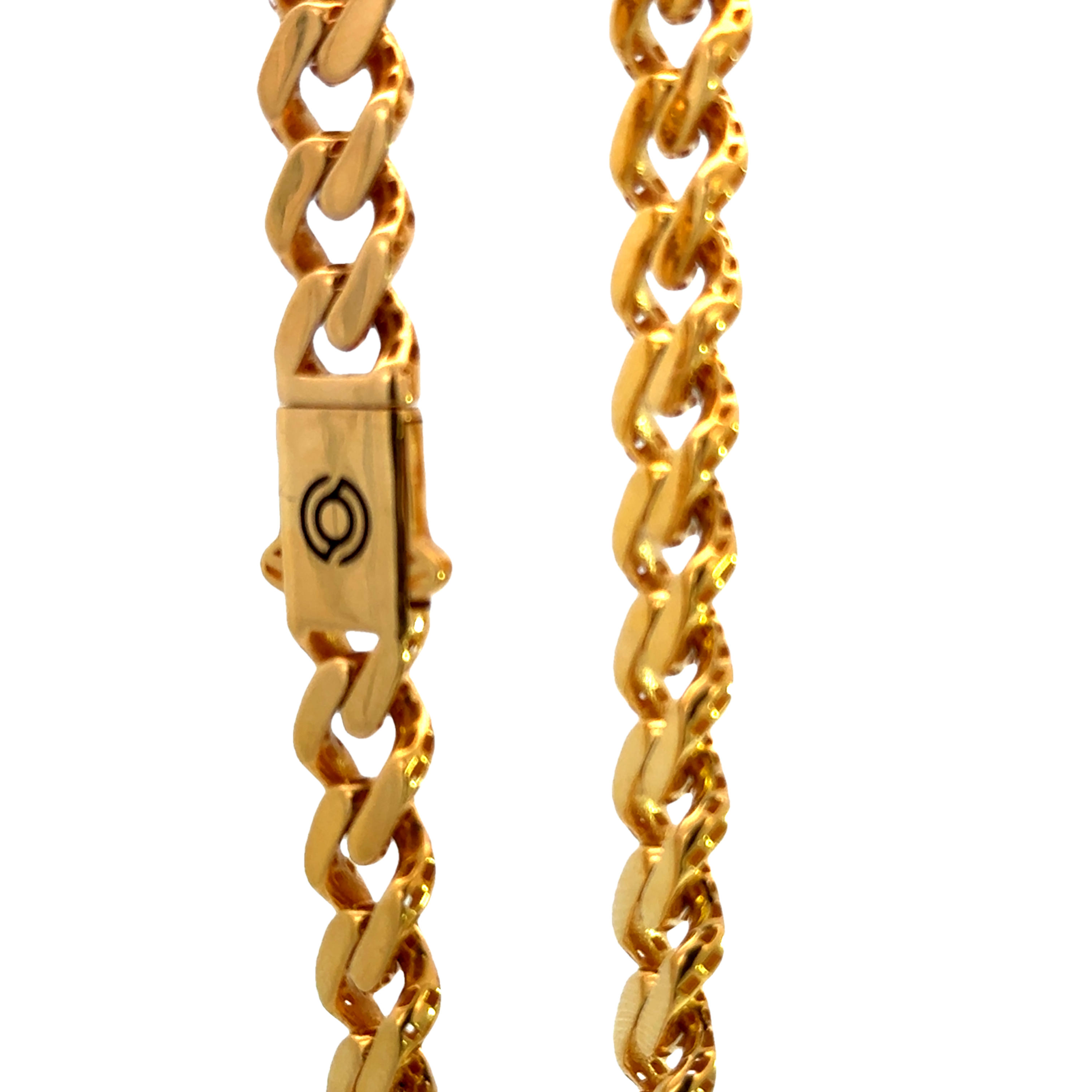 22k Yellow Gold Mens Miami Cuban Chain measuring 8mm width x 20 inch length