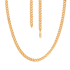 22k Yellow Gold Diamond Cut Cuban Link Chain measuring 5mm width x 24 inch length