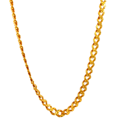 22k Yellow Gold Diamond Cut Cuban Link Chain measuring 5mm width x 24 inch length