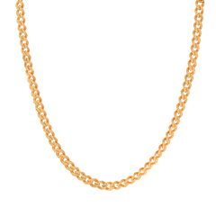 22k Yellow Gold Diamond Cut Cuban Link Chain measuring 7mm width x 24 inch length