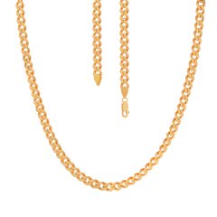 22k Yellow Gold Diamond Cut Cuban Link Chain measuring 7mm width x 24 inch length