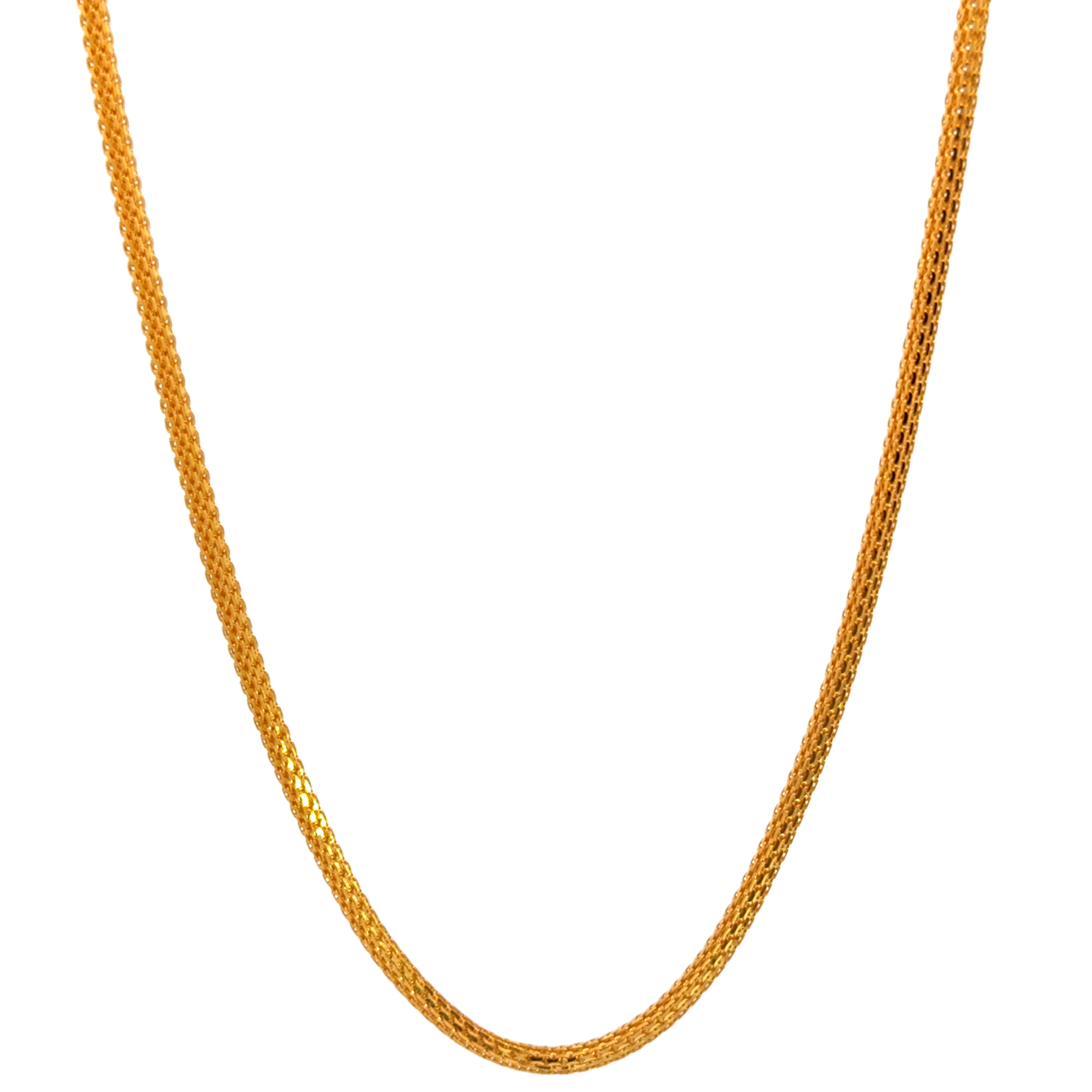 22k Yellow Gold Round Bismark Chain measuring 2.3mm width x 18 inch length