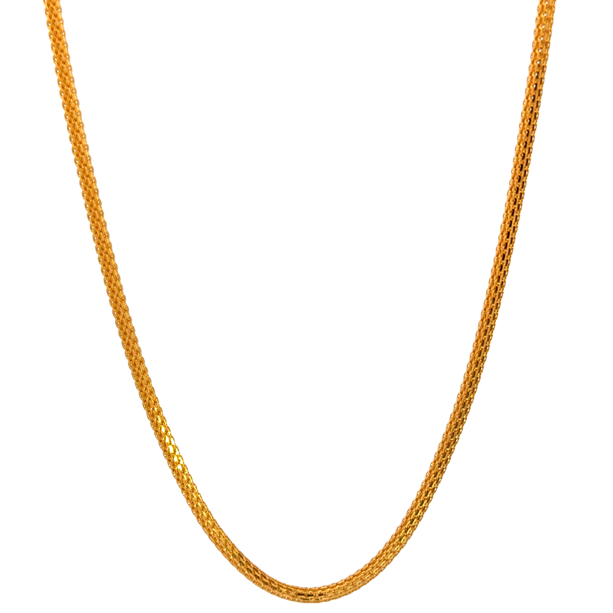 22k Yellow Gold Round Bismark Chain measuring 2.3mm width x 18 inch length