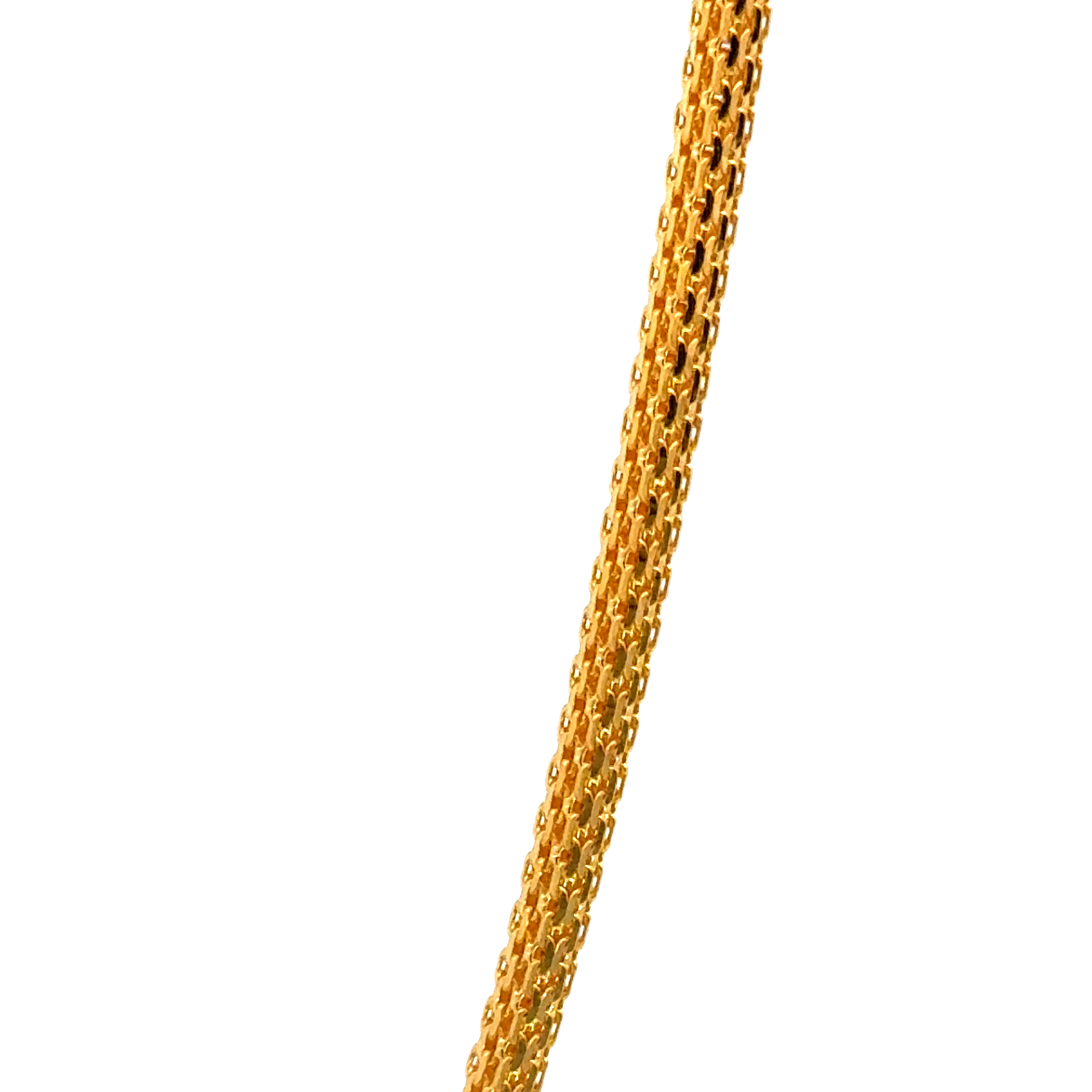 22k Yellow Gold Round Bismark Chain measuring 2.3mm width x 18 inch length