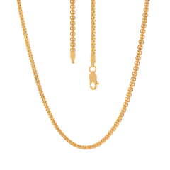 22k Yellow Gold Round Bismark Chain measuring 2mm width x 18 inch length
