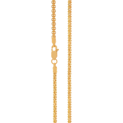 22k Yellow Gold Round Bismark Chain measuring 2mm width x 18 inch length