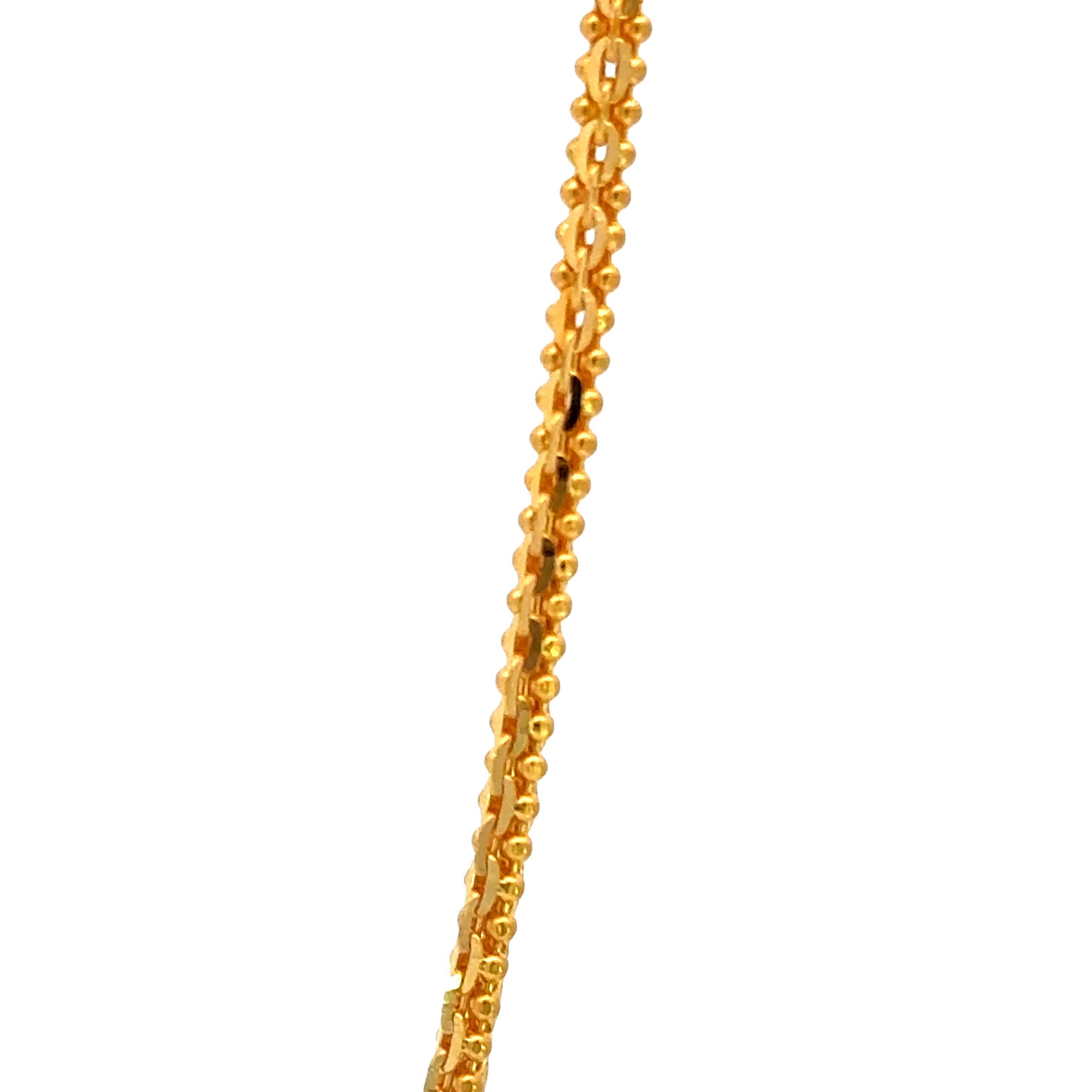 22k Yellow Gold Round Bismark Chain measuring 2mm width x 18 inch length