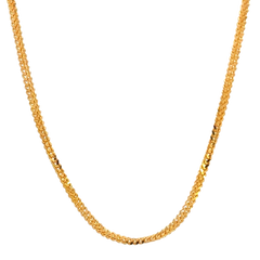 22k Yellow Gold Round Fox Chain measuring 2mm width x 18 inch length