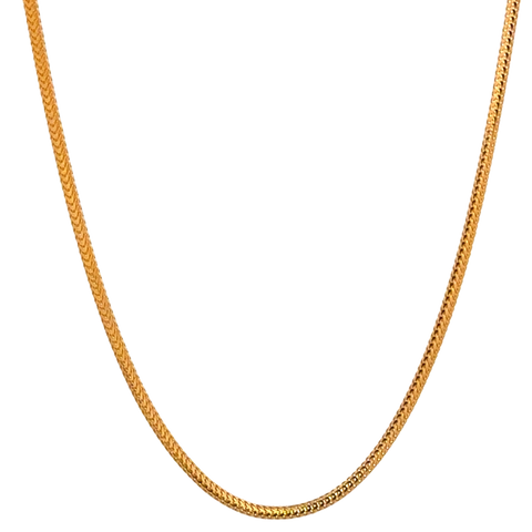 22k Yellow Gold Dainty Fox Chain measuring 1.7mm width x 20 inch length