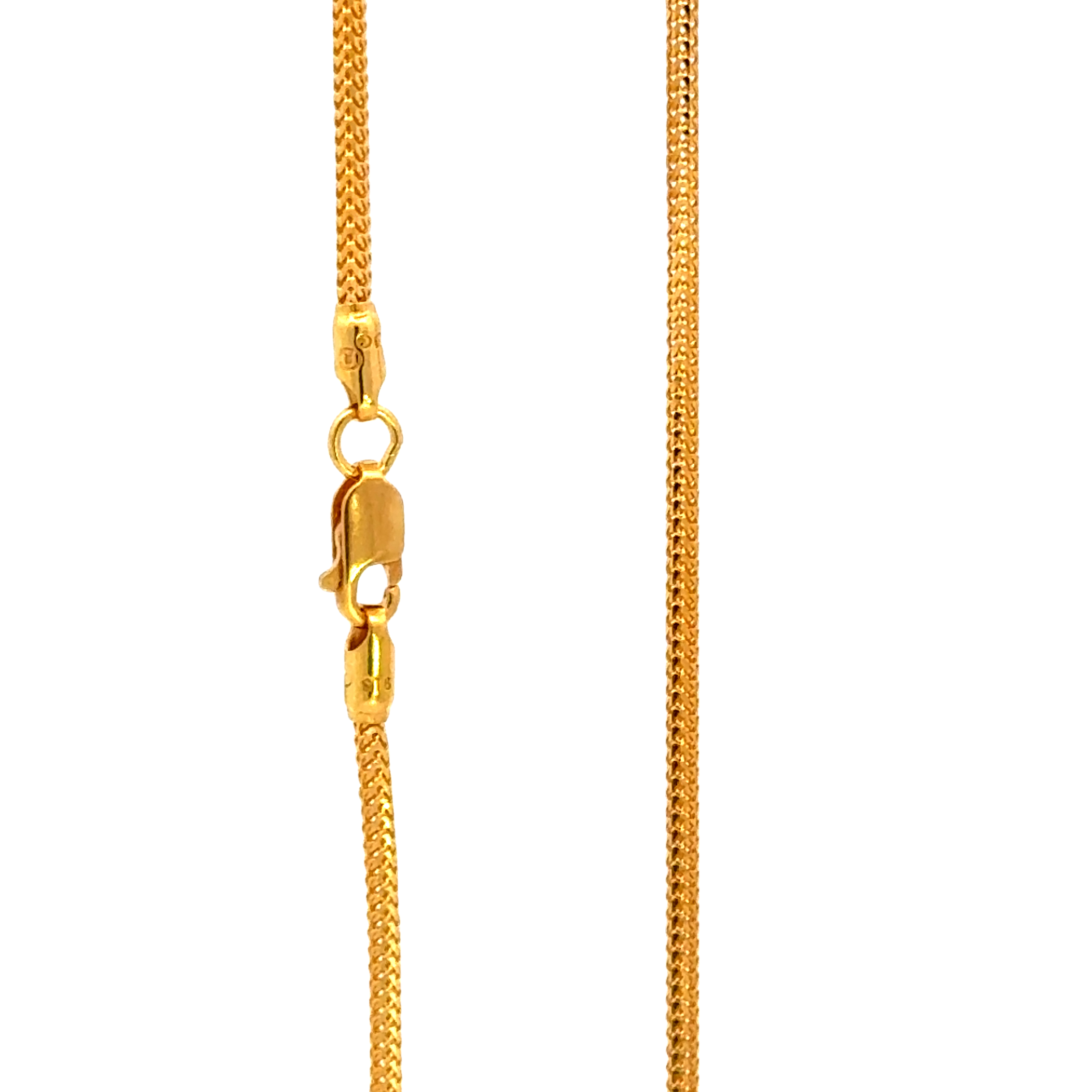 22k Yellow Gold Dainty Fox Chain measuring 1.7mm width x 20 inch length