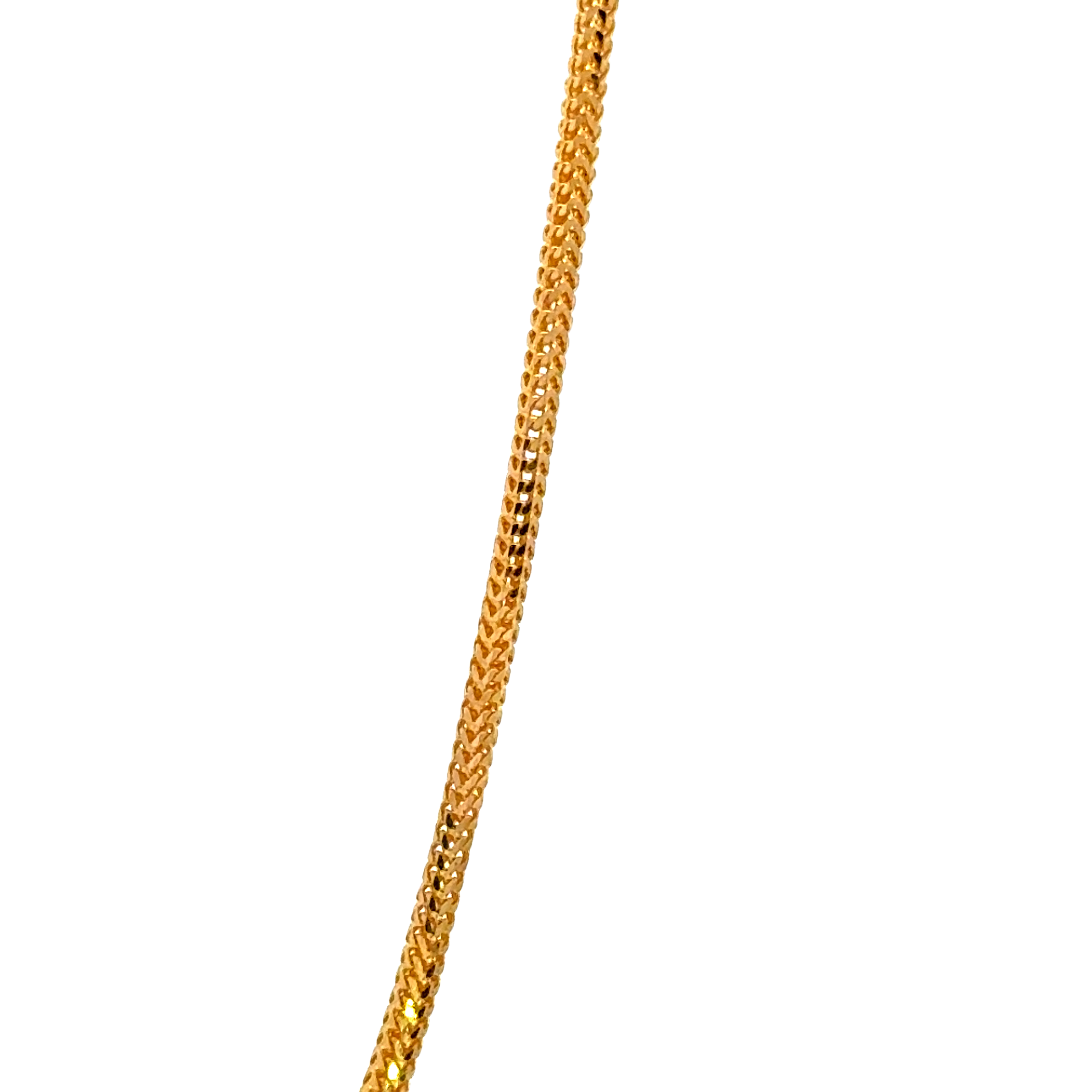 22k Yellow Gold Dainty Fox Chain measuring 1.3mm width x 18 inch length