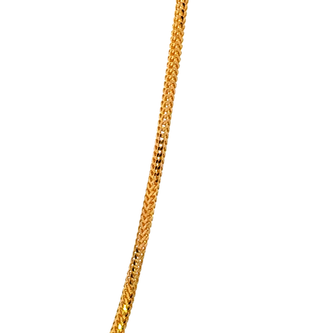 22k Yellow Gold Dainty Fox Chain measuring 1.3mm width x 18 inch length