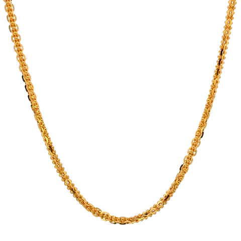 22k Yellow Gold Cuban Link Chain measuring 1.85mm width x 24 inch length