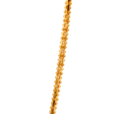 22k Yellow Gold Cuban Link Chain measuring 1.85mm width x 22 inch length