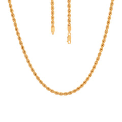 22K Yellow Gold Solid Medium Rope Chain