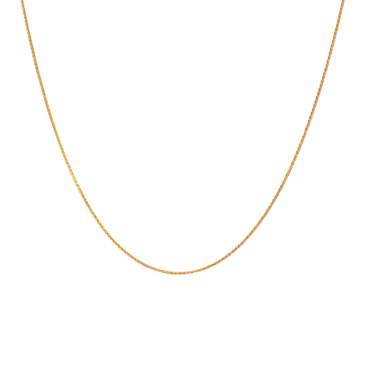 22k Yellow Gold Wheat Spiga Chain measuring 1mm width x 20 inch length