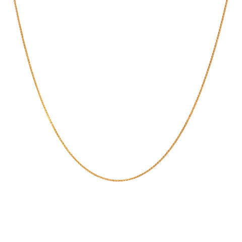 22k Yellow Gold Wheat Spiga Chain measuring 1mm width x 20 inch length