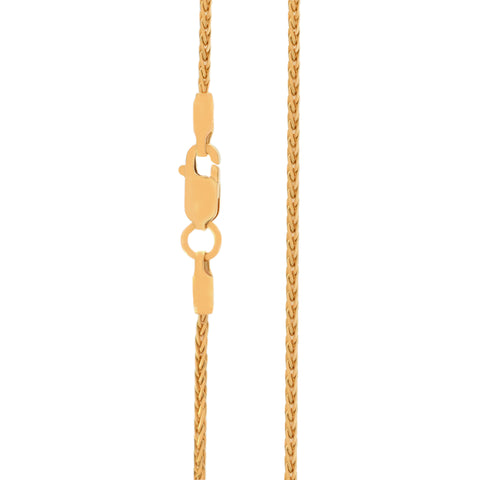18'' Wheat Spiga Yellow Gold Chain 1.5MM